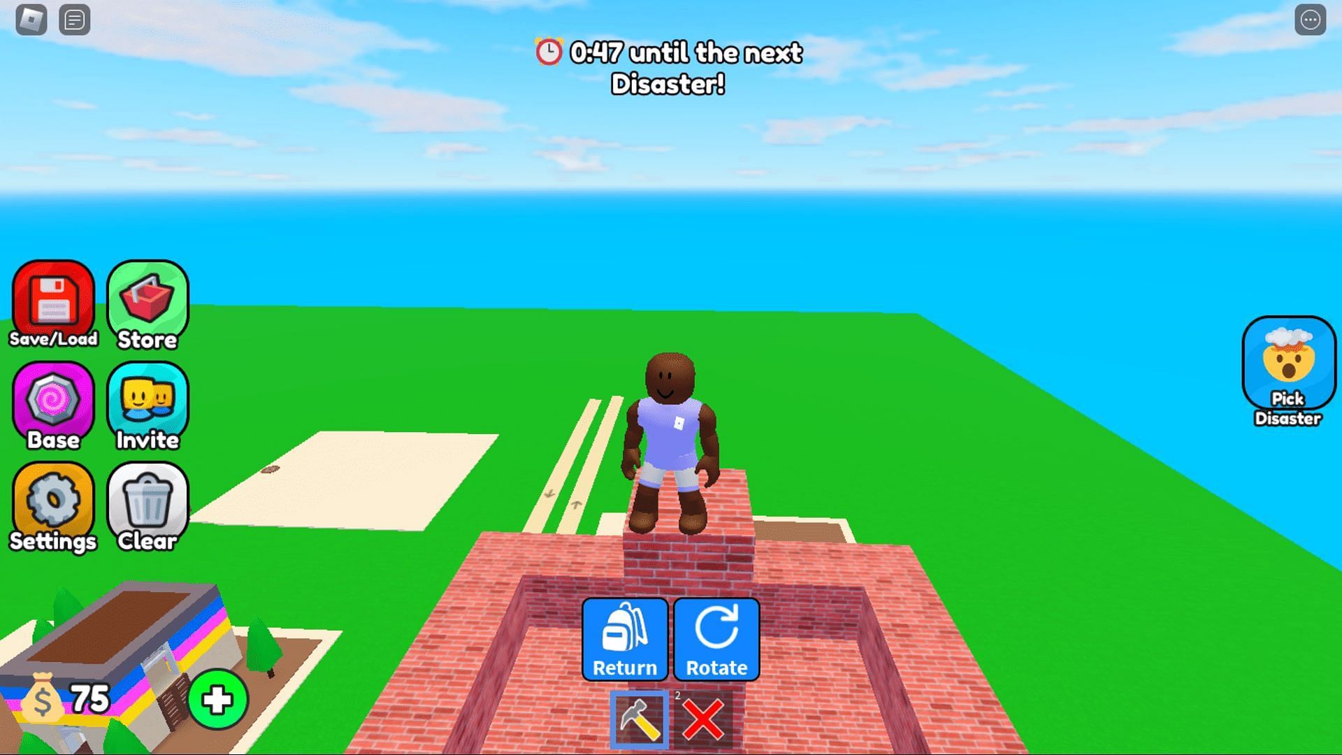 Gameplay screenshot from Build to Survive the Disasters (Image via Roblox)