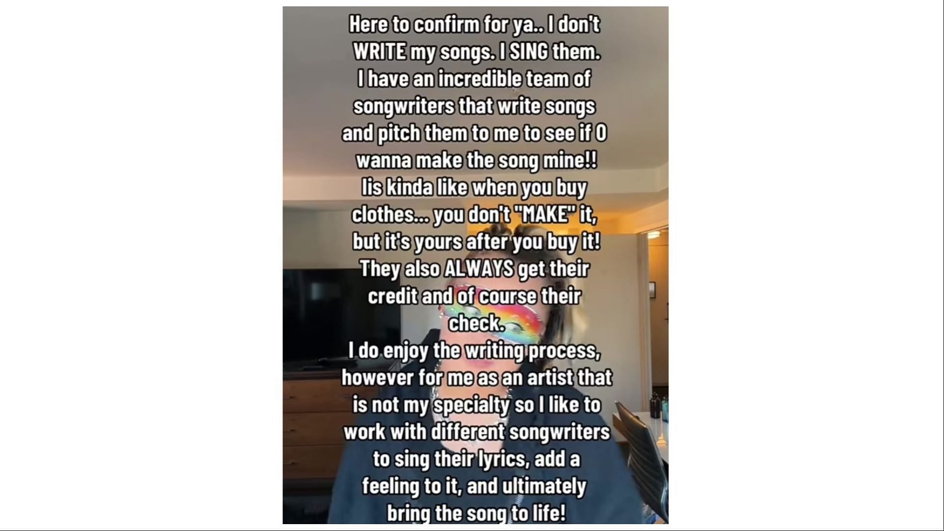 JoJo Siwa revealed that she doesn&#039;t write songs (Image via JoJo Siwa/TikTok)