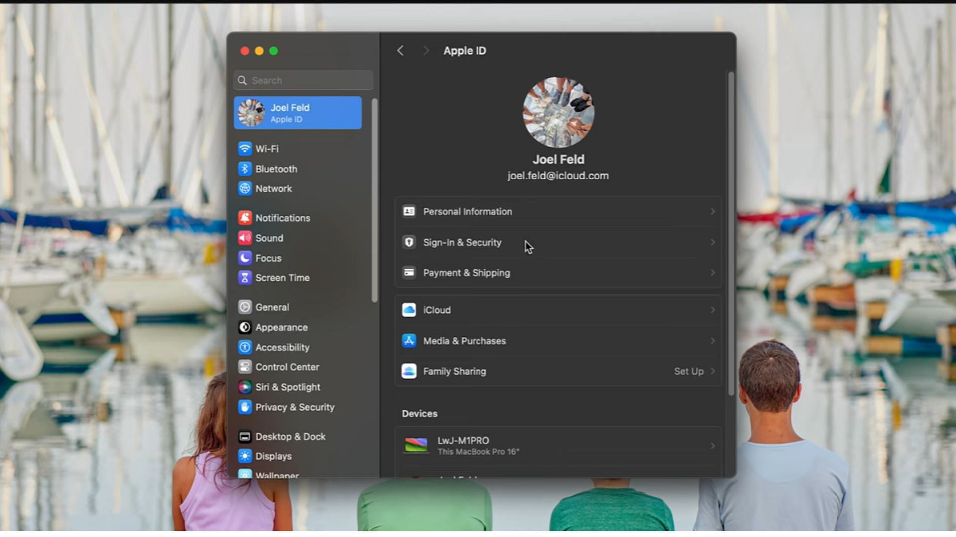 System settings window with all options (Image via Apple||YouTube/Learn with Joel Feld)