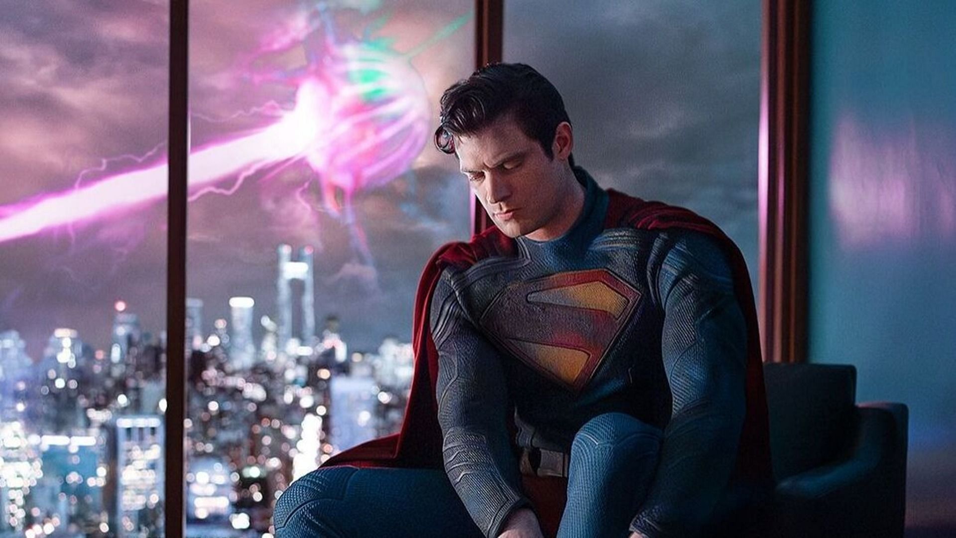 David Corenswet donning the new Superman outfit (Image by @jamesgunn/Instagram)