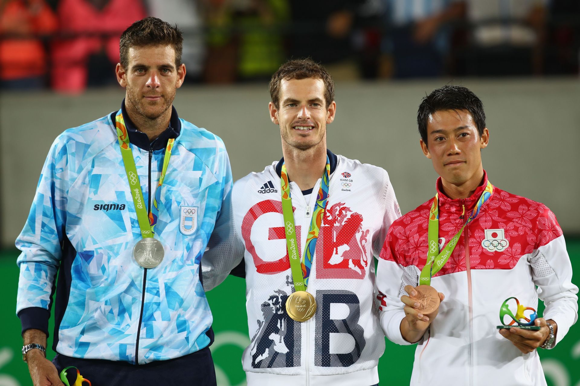 Juan Martin del Potro, Andy Murray and Kei Nishikori at 2016 Rio Olympics