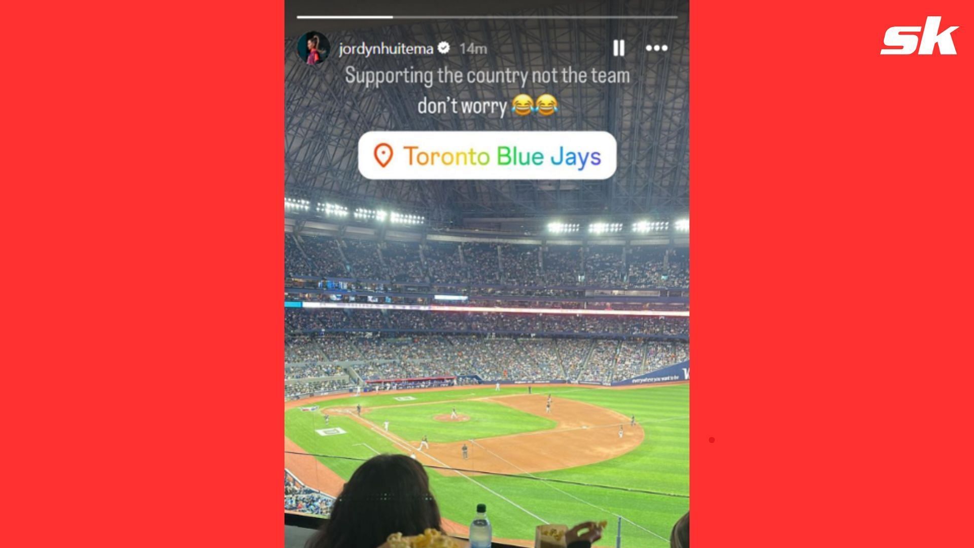 Jordyn Huitema ensuring fans that she has not become a Toronto Blue Jays fan