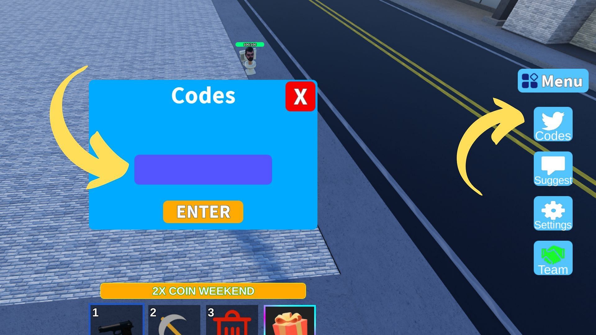 Redeem codes in Build Tower Simulator (Image via Roblox || Sportskeeda)