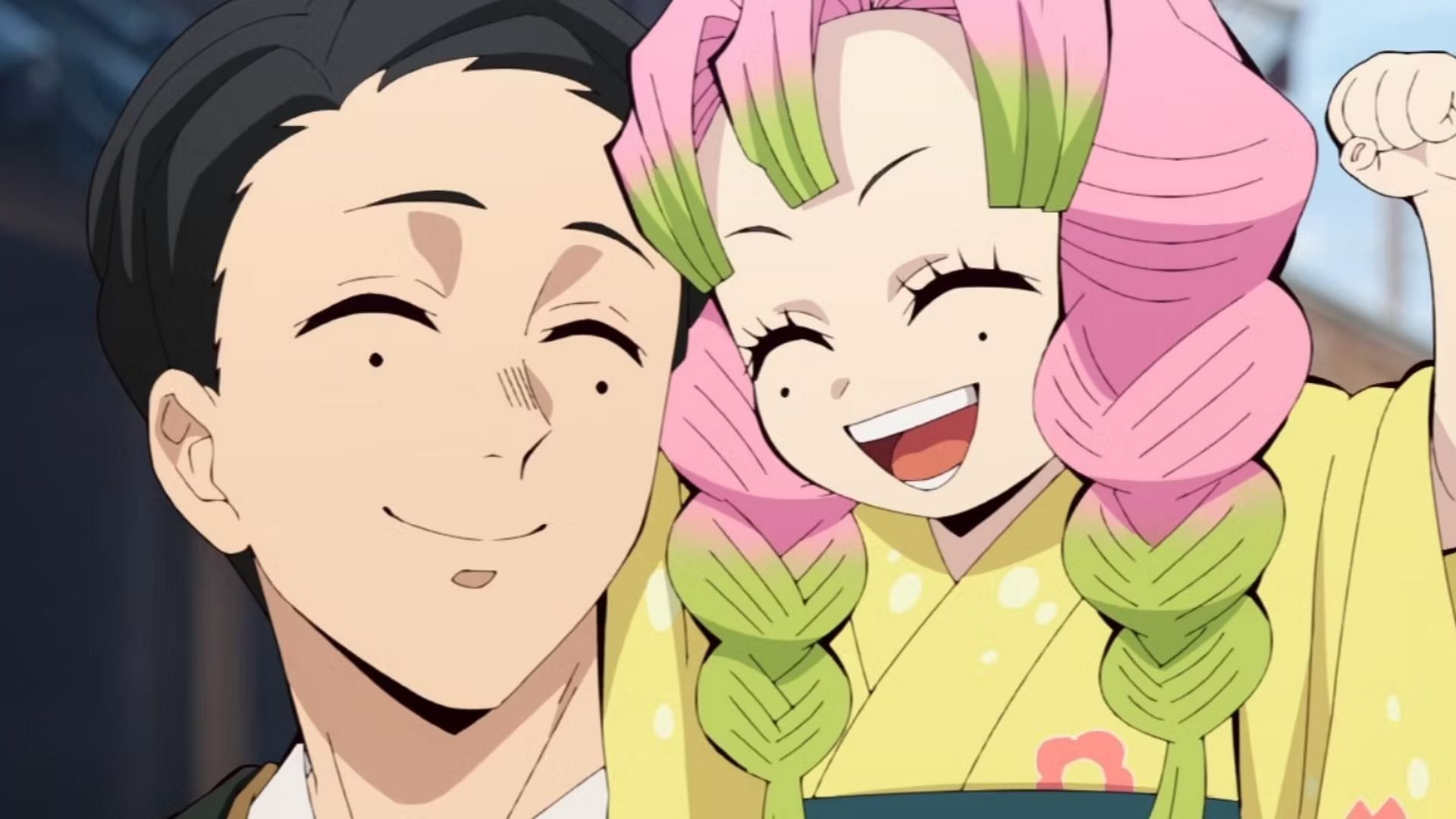 Mitsuri and her father as seen in the anime (Image via Ufotable)
