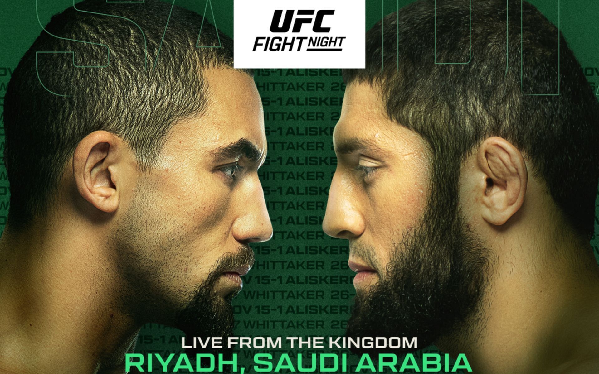 UFC Saudi Arabia: Robert Whittaker vs. Ikram Aliskerov walkout songs