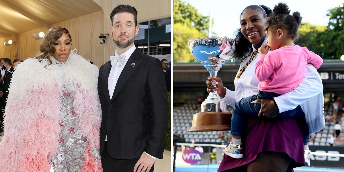 Serena Williams with her husband and daughter (Source: GETTY)