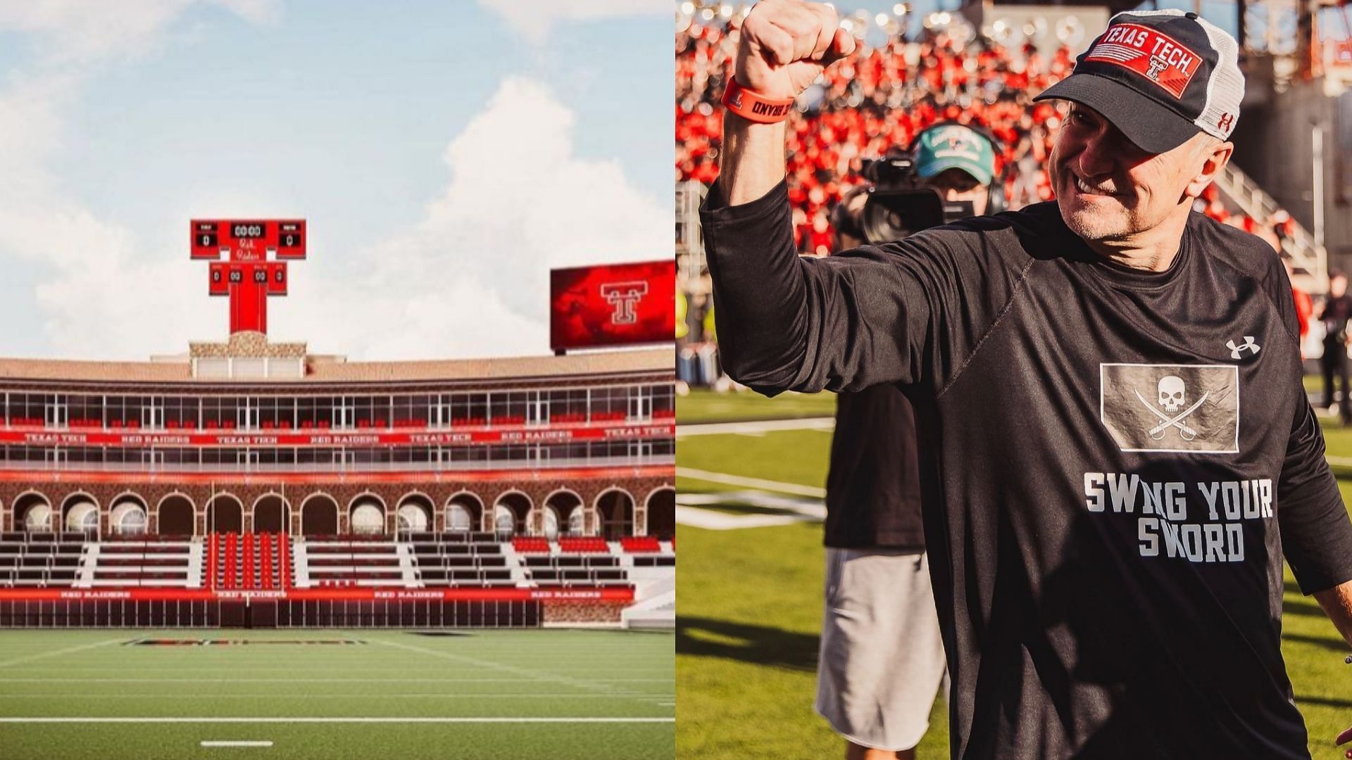 Texas Tech Stadium and coach Joey McGuire (Tech