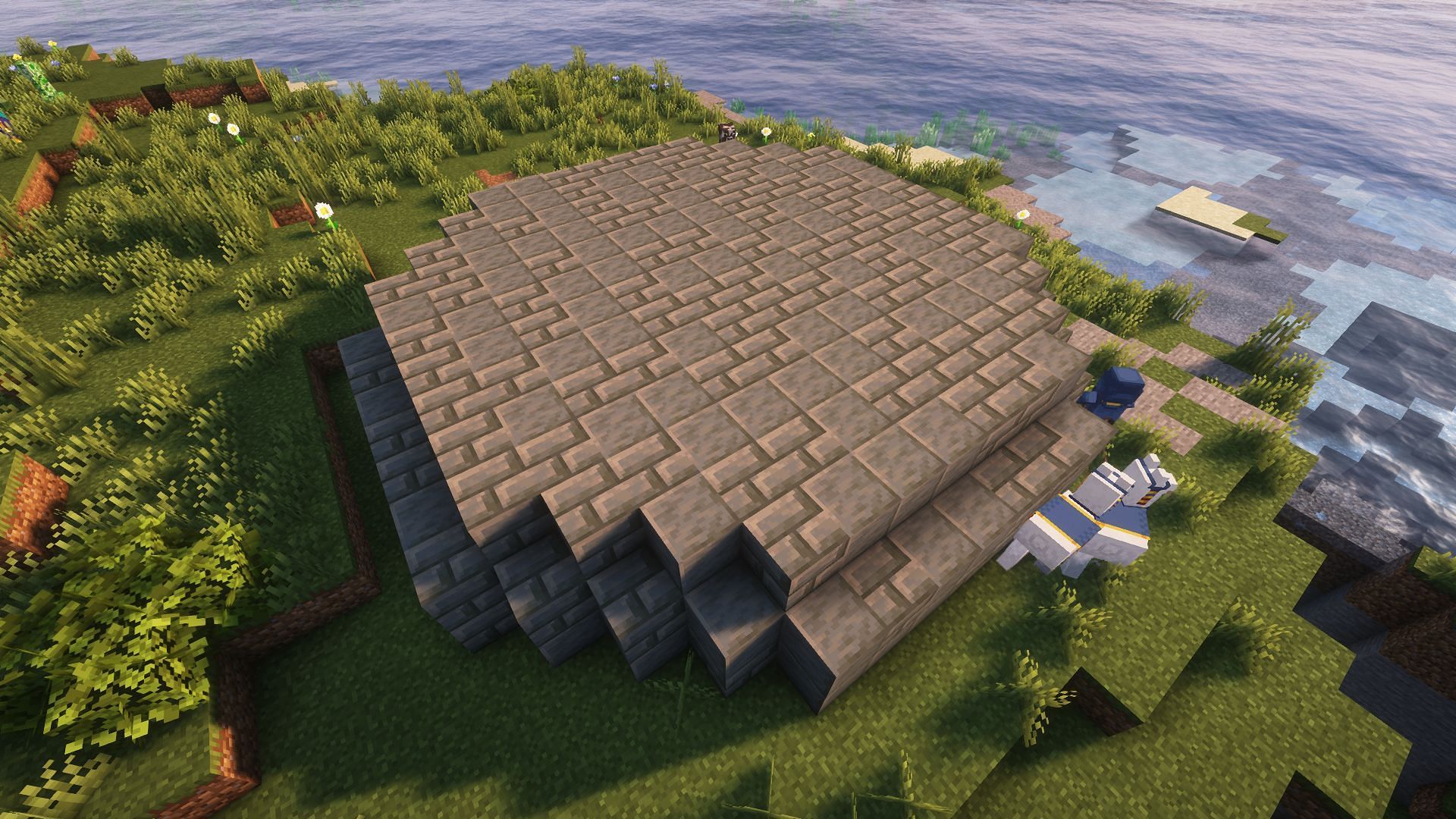 A roof added to the farm, so that it can operate during the day (Image via Mojang)