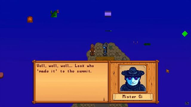 What happens if you glitch early into the Summit in Stardew Valley 