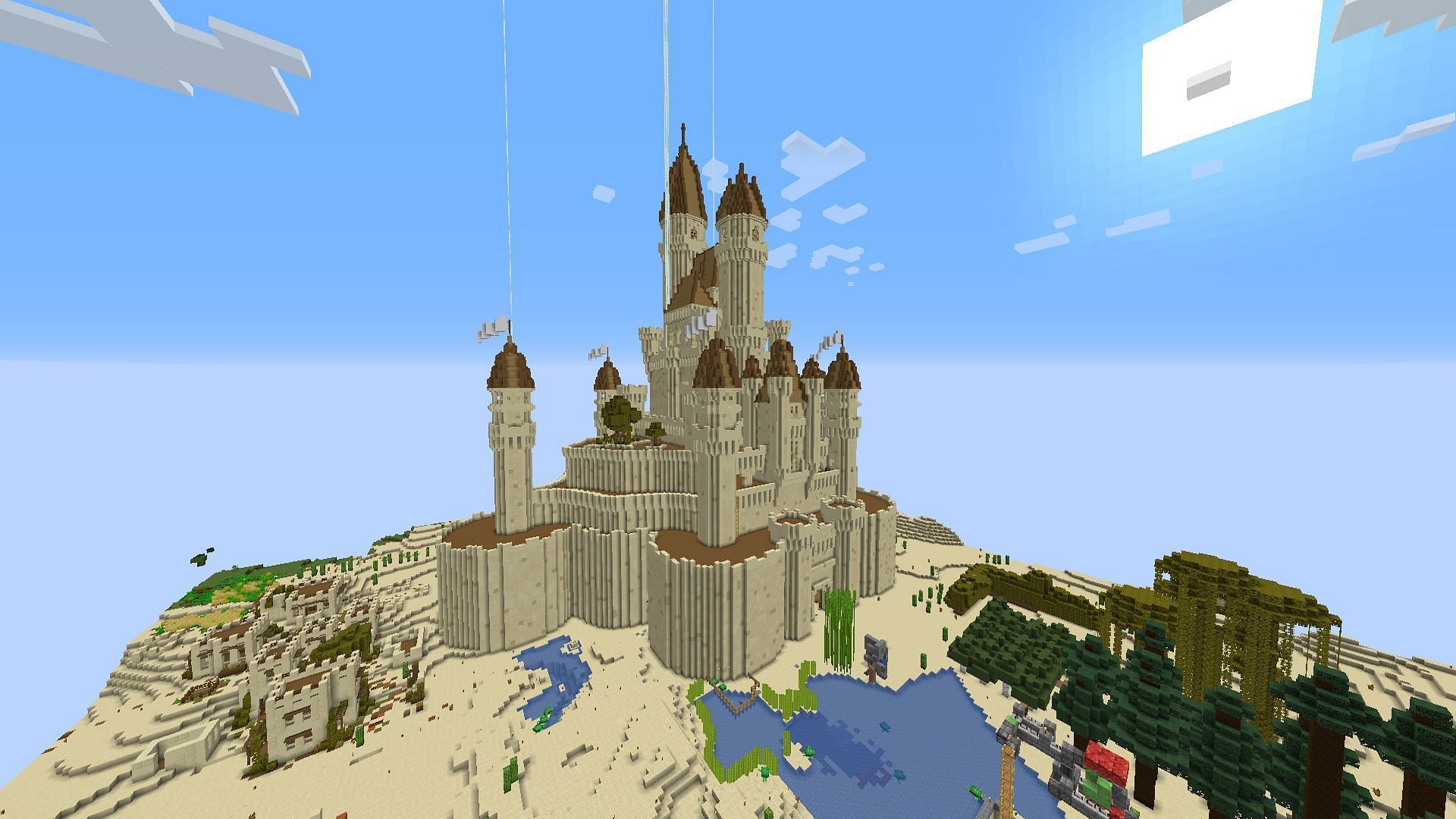 A large sand castle built in survival (Image via DJTimB/Reddit)