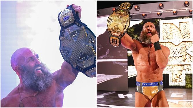 WWE star Tommaso Ciampa celebrates an iconic moment of his career