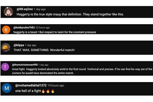 Screenshot of fans’ comments