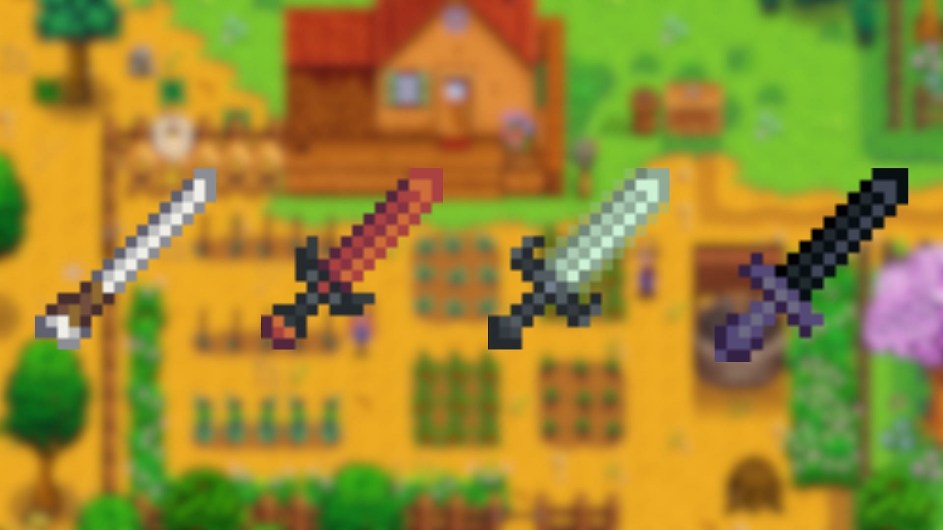 These swords are some of the best weapons for farming Dust Sprites in Stardew Valley (Image via ConcernedApe)