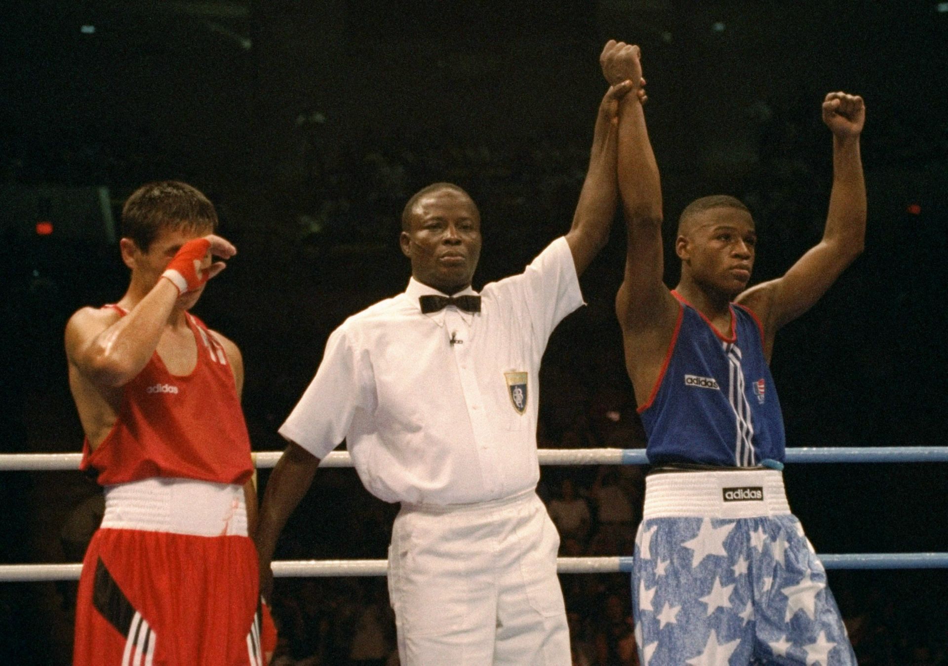 Floyd Mayweather Jr. as an amateur boxer at the Atlanta Olympics [Image Source: Getty]