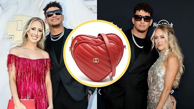 Patrick Mahomes' wife Brittany sports $2,250 Gucci Heart with couple seated at Wimbledon Centre Court