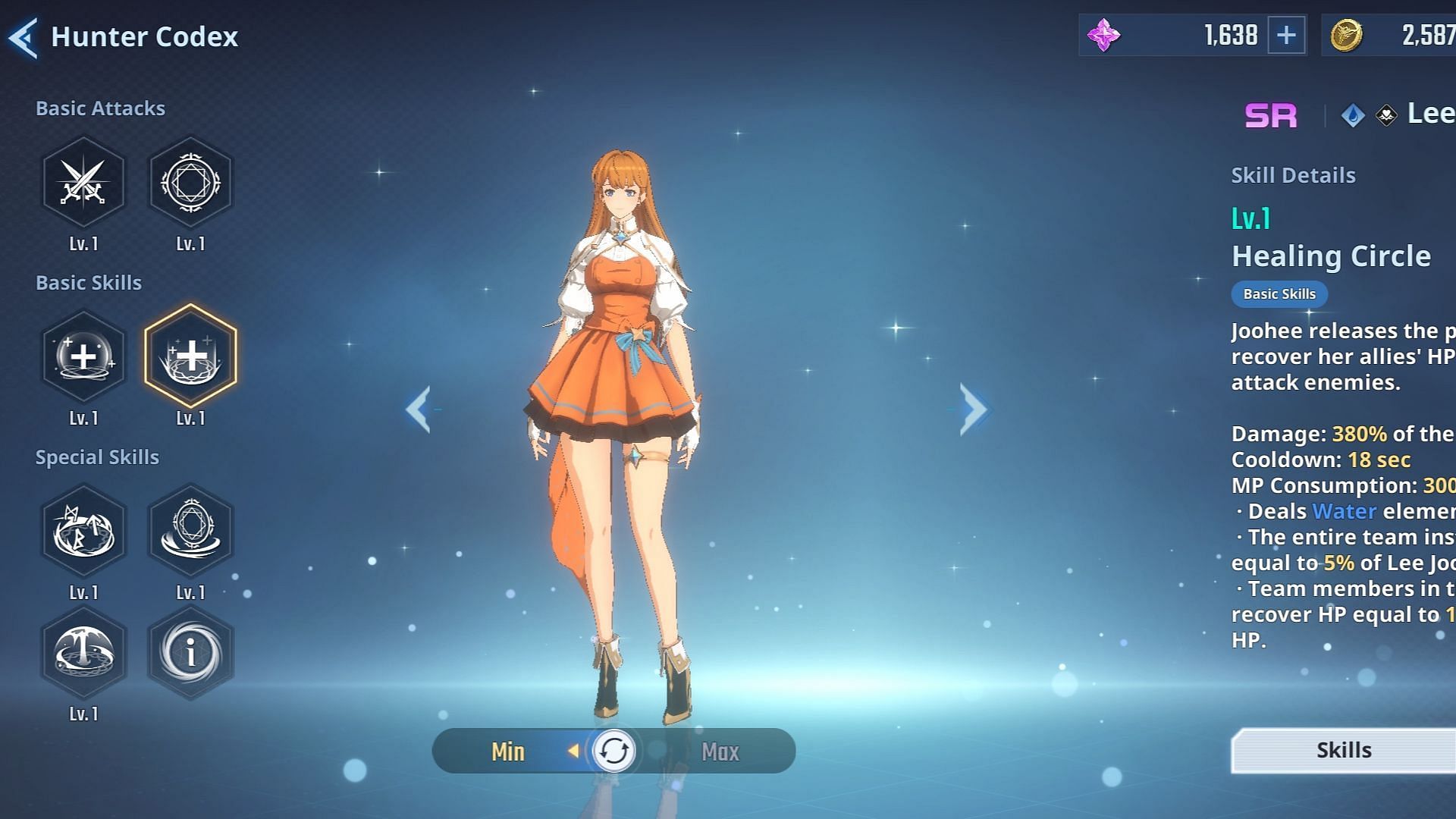 Joohee&#039;s Skills. (Image via Netmarble)