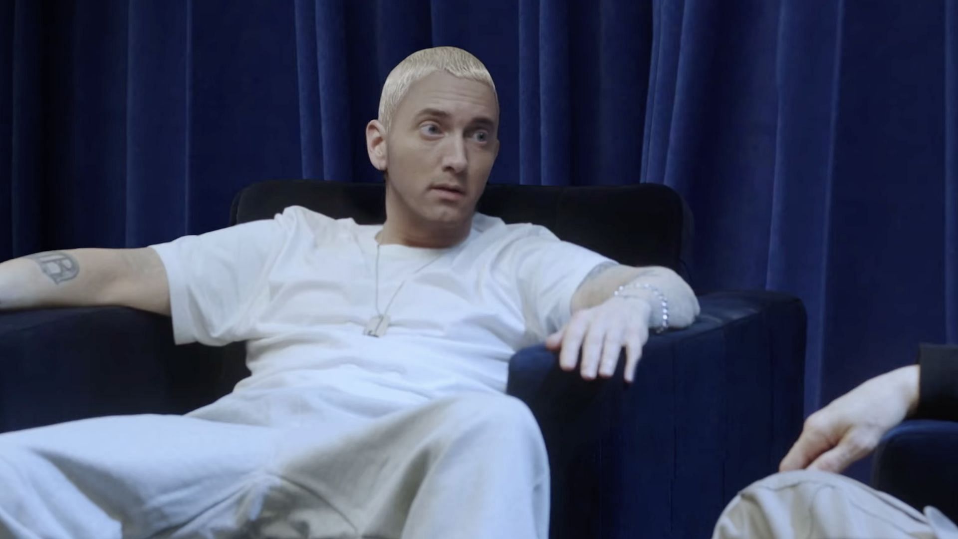 Slim Shady in Complex&#039;s &quot;THE FACE OFF&quot; interview uploaded to YouTube on July 31, 2024 (Image via YouTube/@complex)