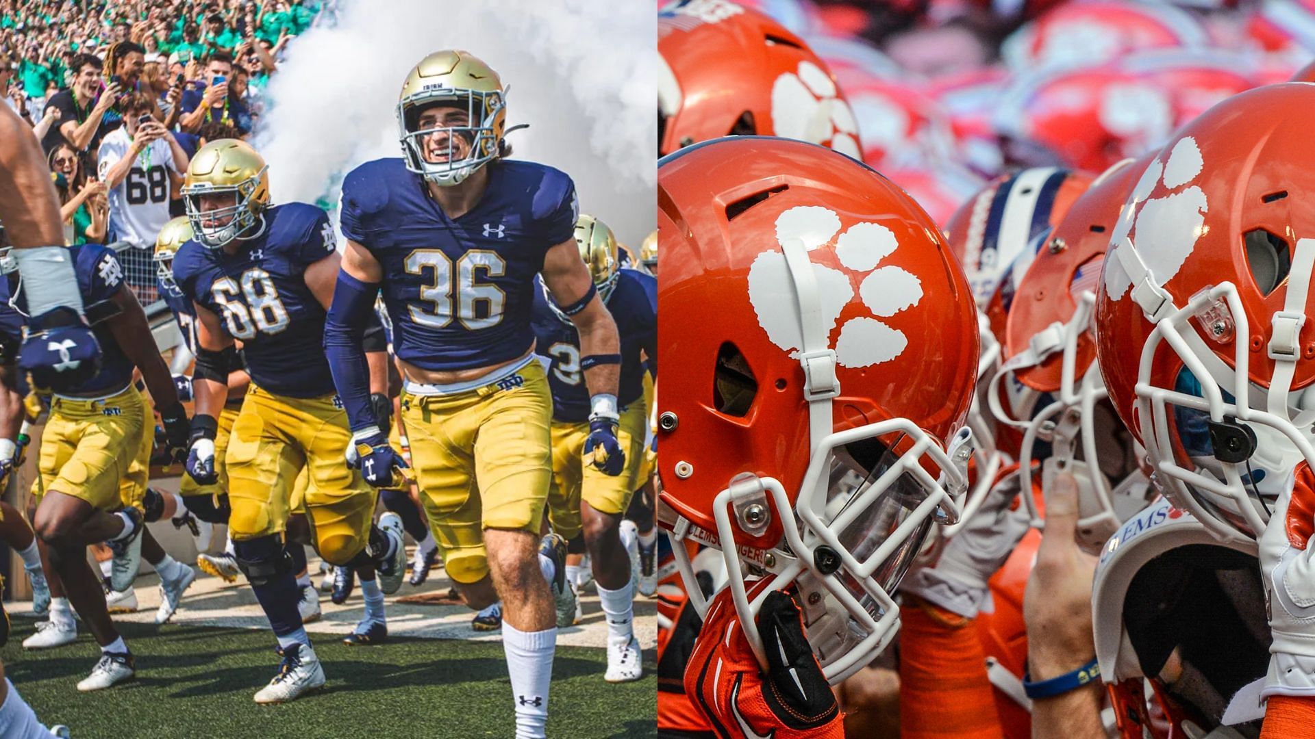 Images courtesy of Notre Dame &amp; Clemson Athletics