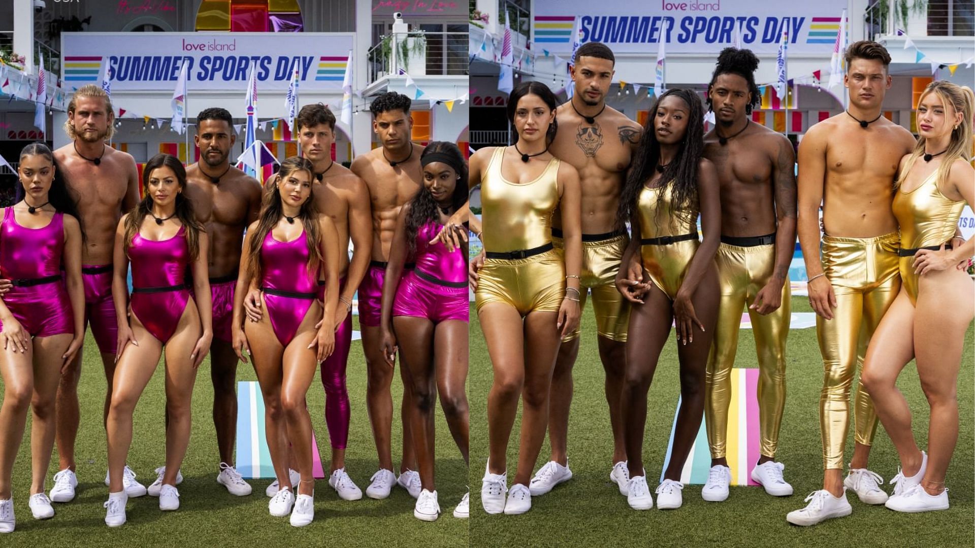 The Team Pink and Team Gold on Love Island USA season 6 (Images via Instagram/@loveislandusa)