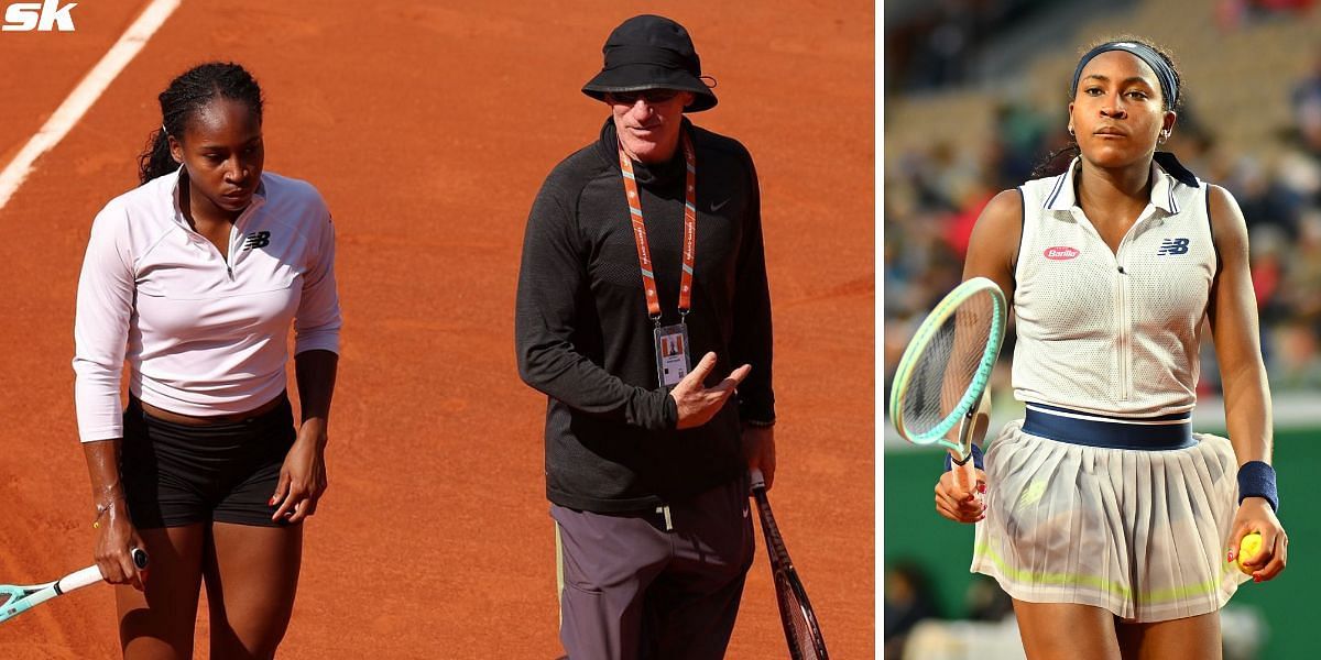 Coco Gauff with Brad Gilbert (L), Gauff (Source: Getty)