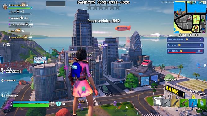 Fortnite Bank City FFA-RP: UEFN map code, how to play, and more