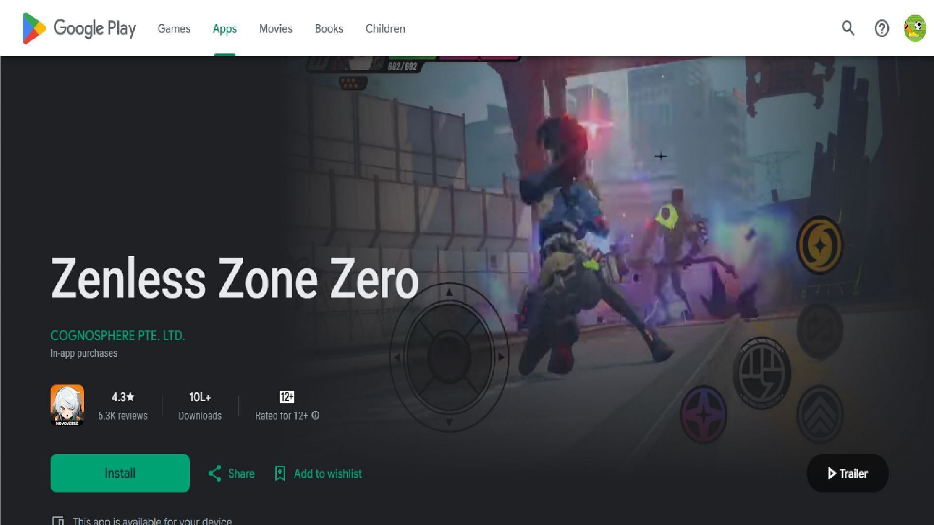 Zenless Zone Zero is currently available for preload in Android devices (Image via Google Play Store)