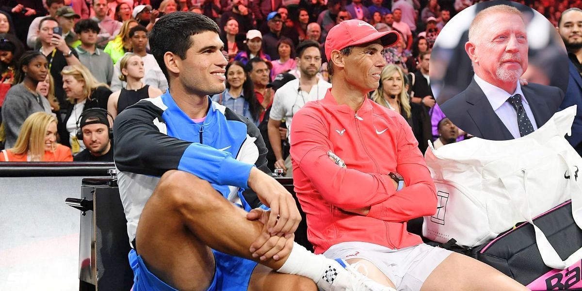 Carlos Alcaraz and Rafael Nadal, Boris Becker Insert. source : Getty Images