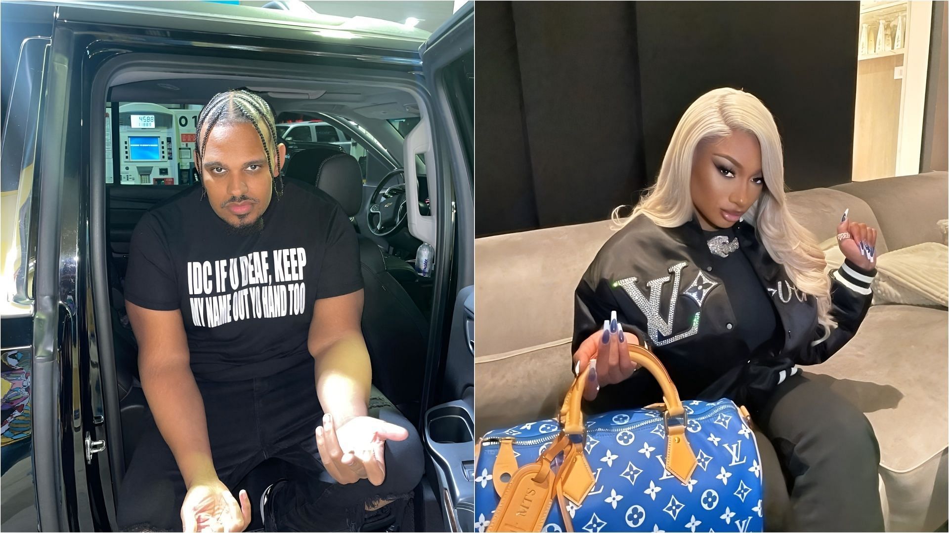 BeatKing revealed in a tweet that Megan Thee Stallion does not like him (Images via Instagram/clubgodzilla and theestallion)