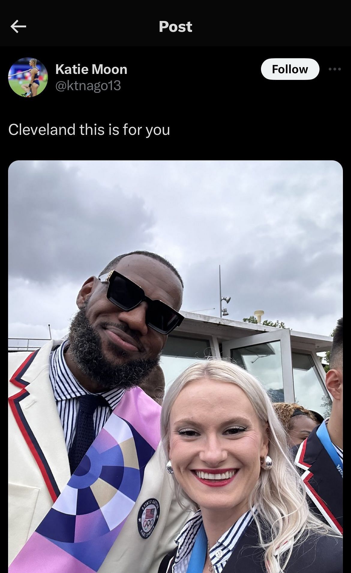 LeBron James with American pole vaulter Katie Moon