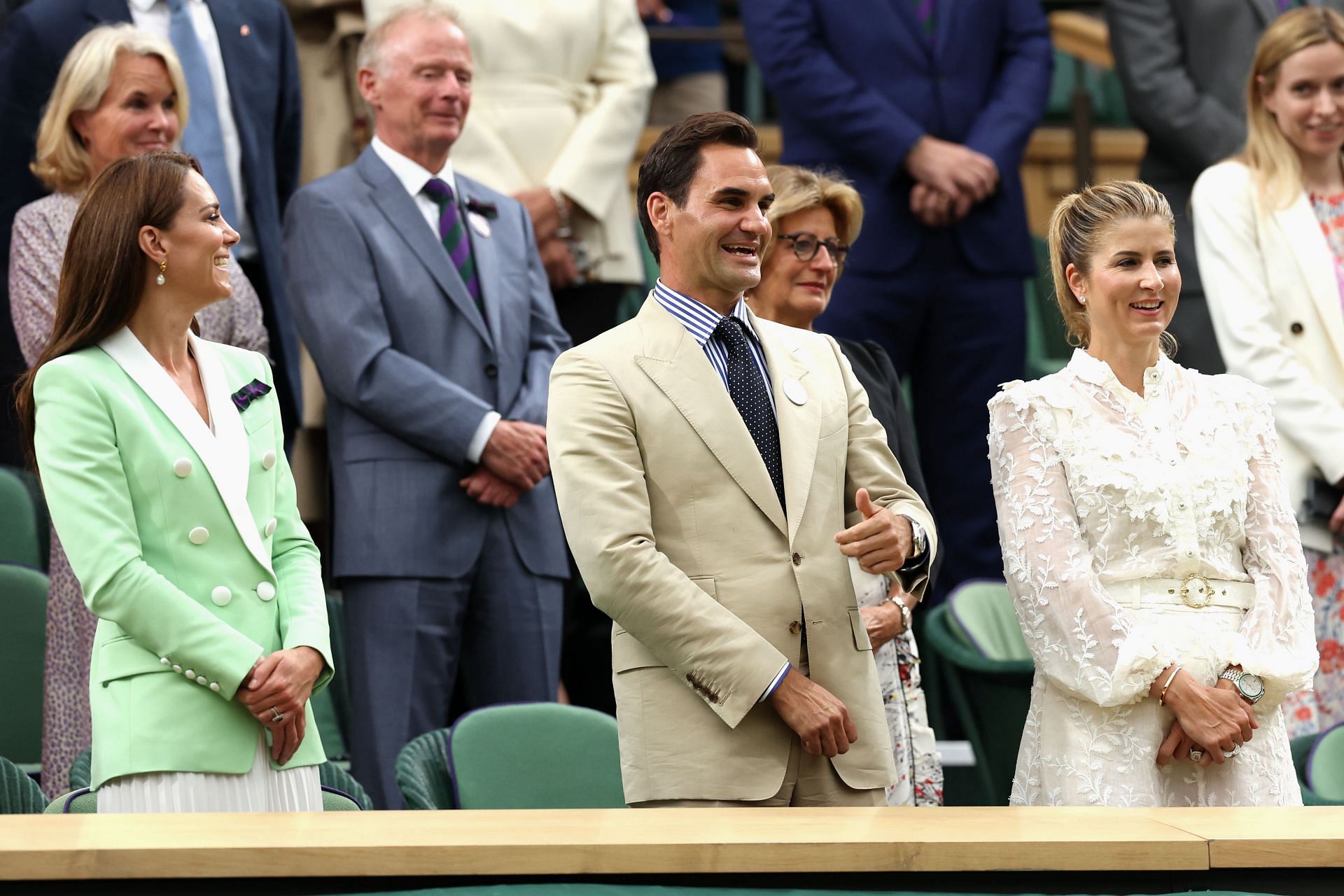 Roger Federer in the Royal Box at Centre Court at The Championships - Wimbledon 2023 (Image via Getty)