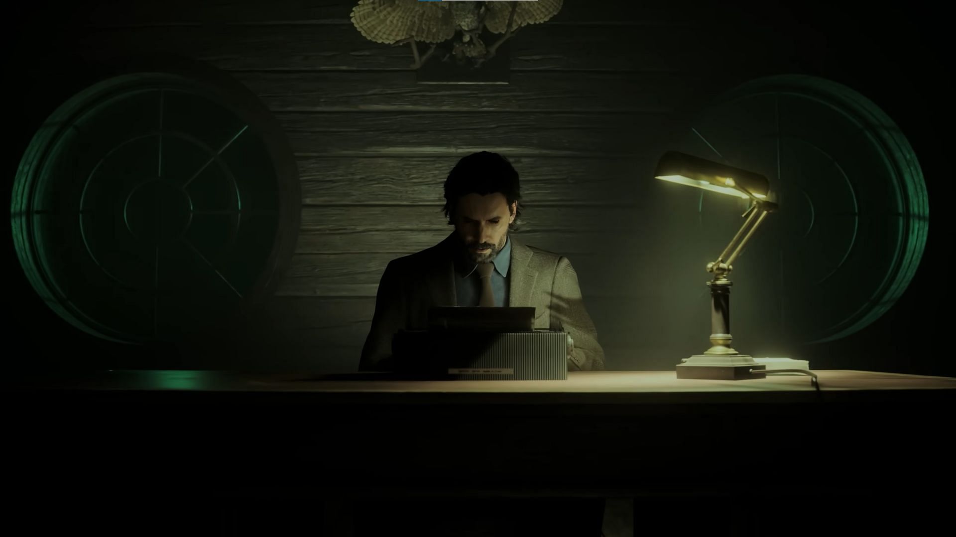 Alan Wake using the typewriter to write (Image via Remedy)