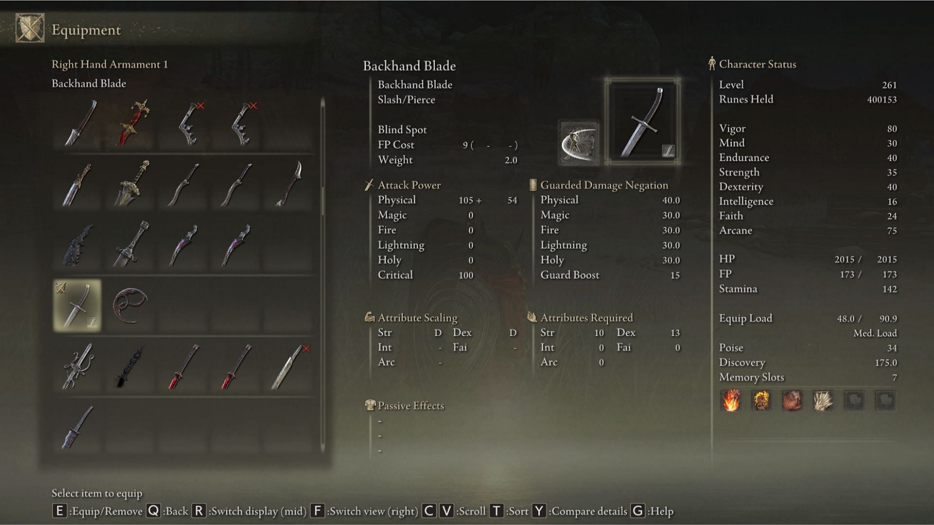 Backhand Blades are best used in combination with its Ash of War (Image via FromSoftware/Bandai Namco)