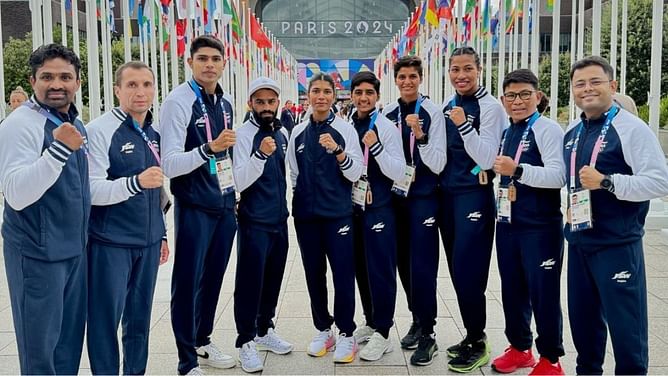 Indian boxing team reach French Capital ahead of Paris 2024 Olympics