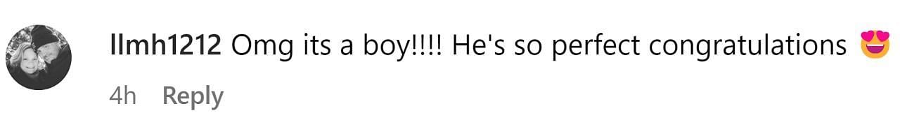 A fan&#039;s comment on Stenhouse Jr.&#039;s baby announcement post.