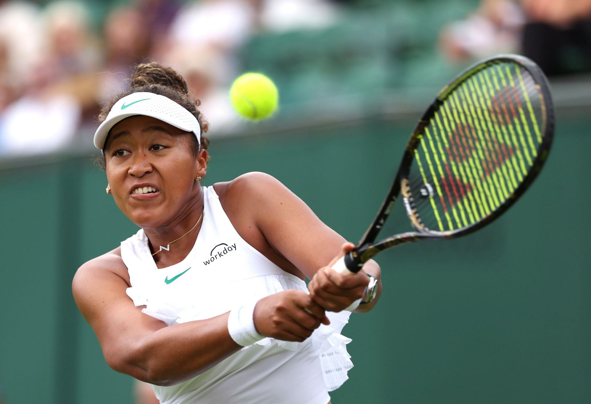 Naomi Osaka in action at the 2024 Wimbledon Championships