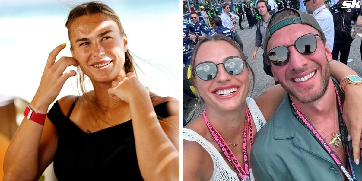 Aryna Sabalenka (L) and Sabalenka with her boyfriend Georgios Frangulis (R) [Image Source: Getty Images &amp; Aryna Sabalenka/Instagram]