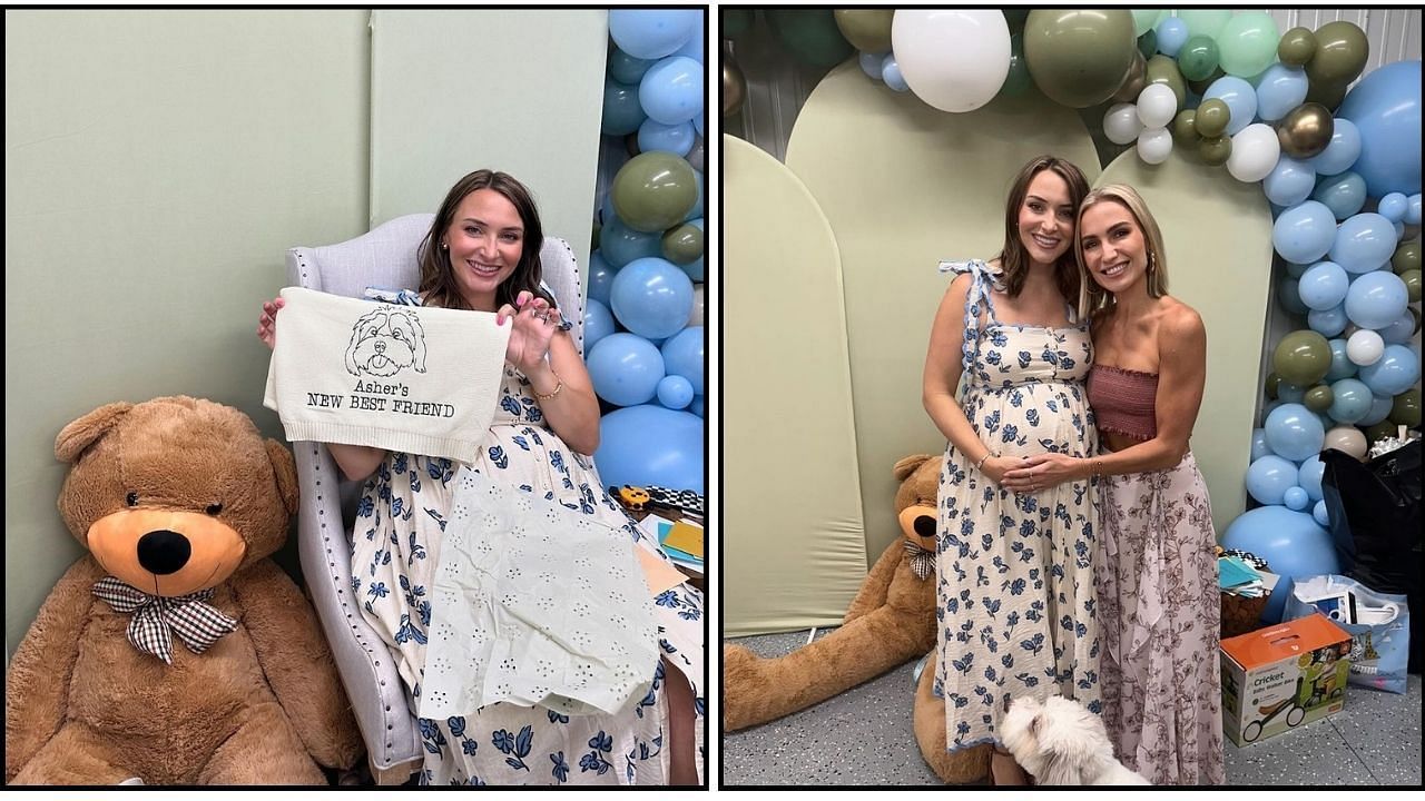 Amanda Wallace celebrates her baby shower with Julia Piquet (Images from @amandaaawallace and @juliapiquet on Instagram)