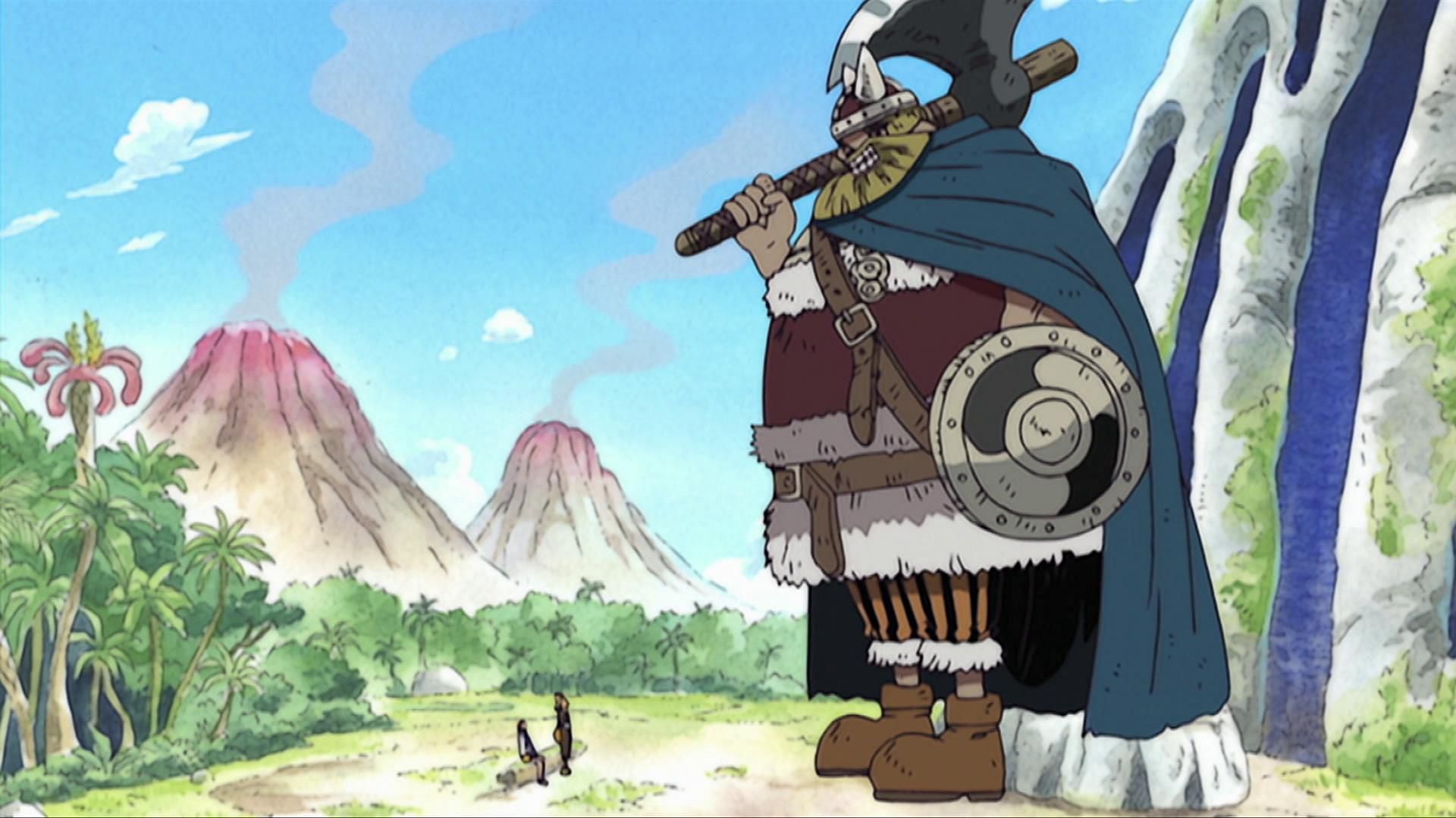 Brogy wielding Bruiser Axe in One Piece (Image via Toei Animation)