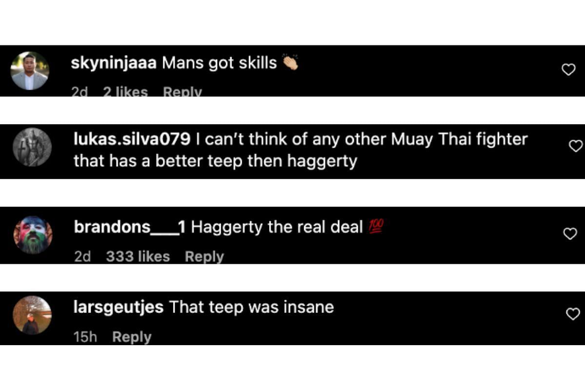 Screenshot of fans&#039; comments