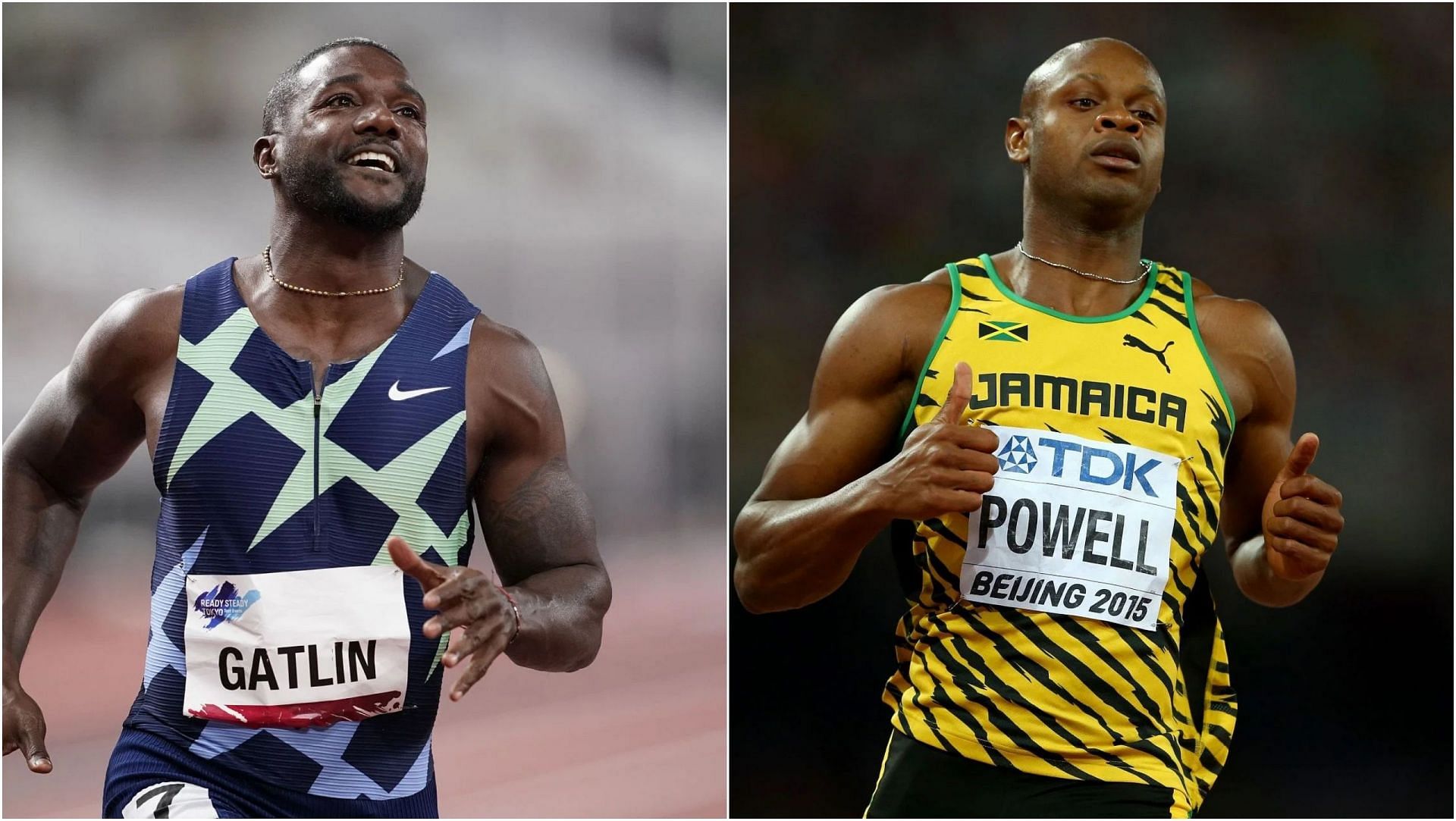 Asafa Powell and Justin Gatlin