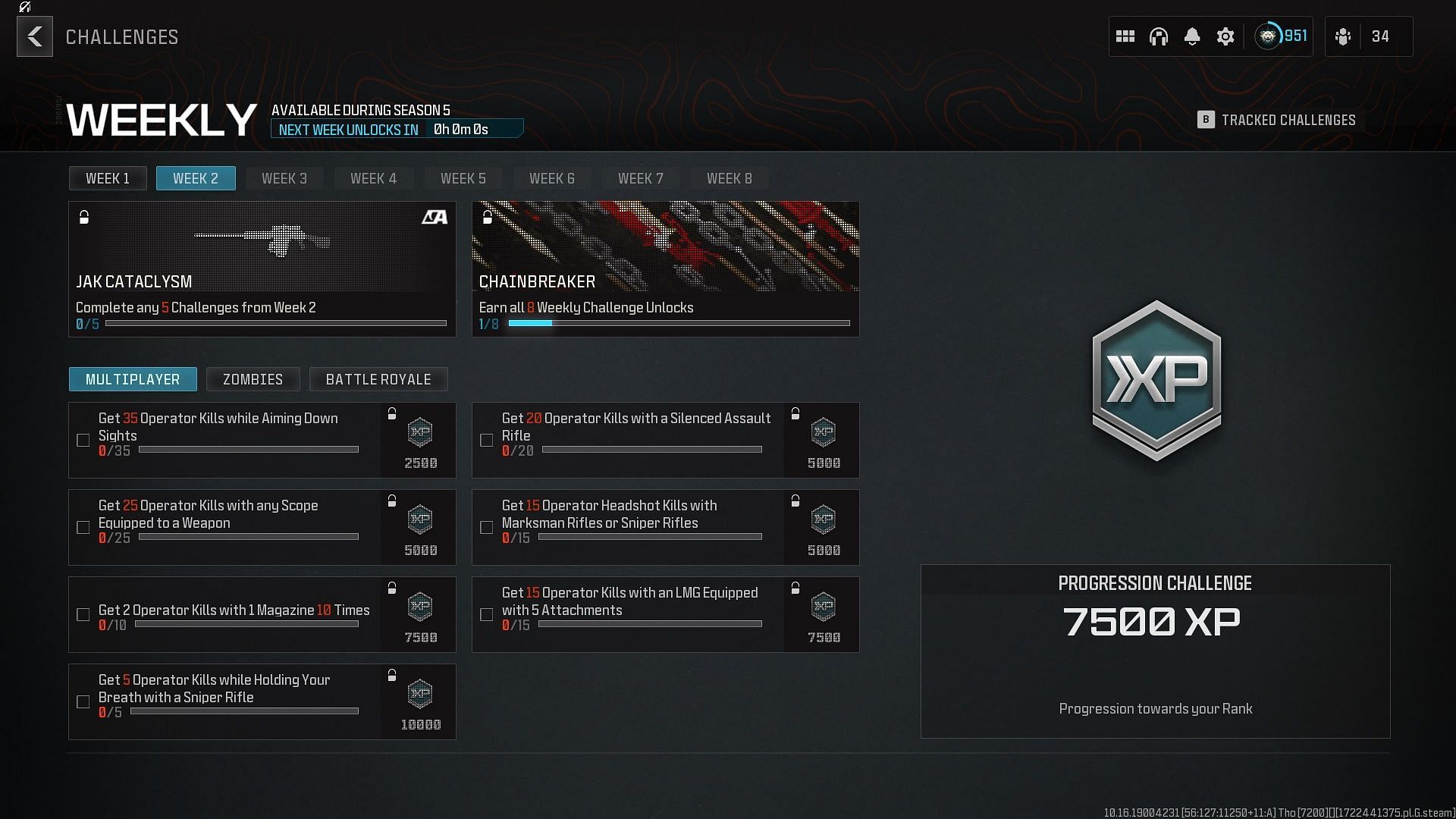 All MW3 Multiplayer Season 5 Week 2 challenges and rewards (Image via Activision)