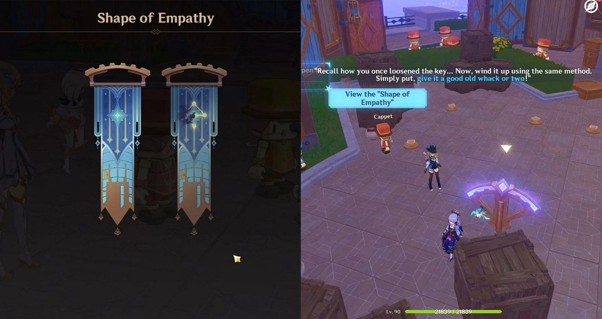 Connect the Oracle Pillars in the Shape of Empathy (Image via HoYoverse)