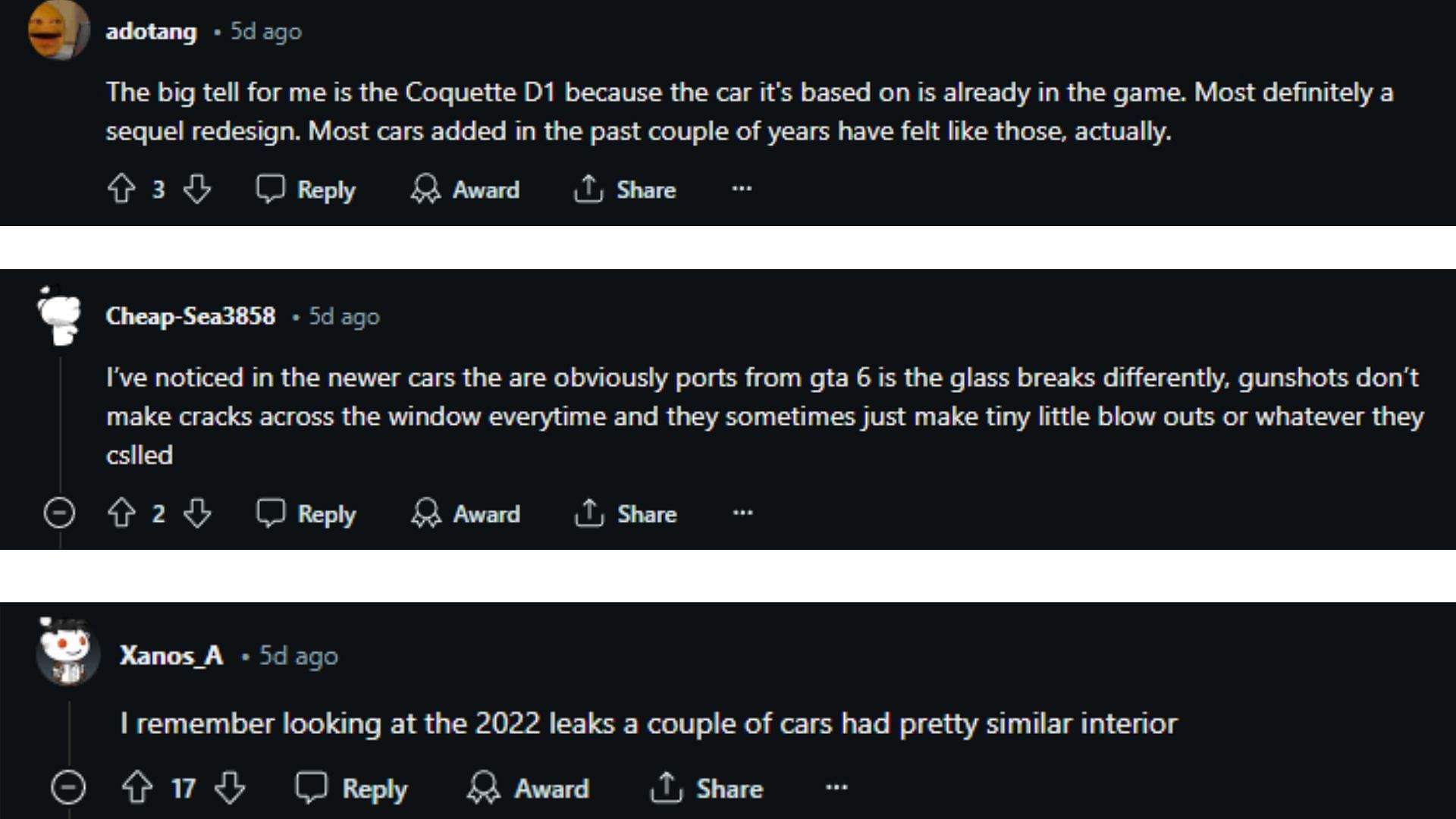 A collage of a few comments on BoxAfterDark&#039;s Reddit post (Image via Reddit)