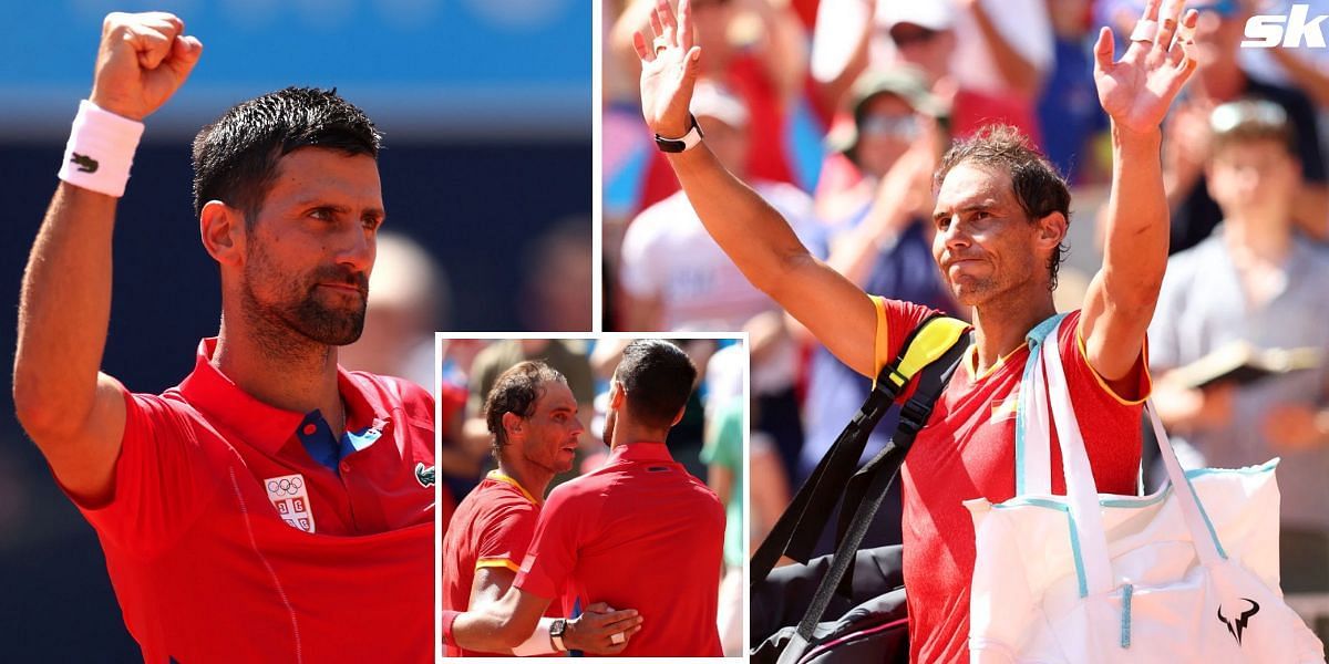 Novak Djokovic (L), Rafael Nadal (R), together (inset) Image Source: Getty