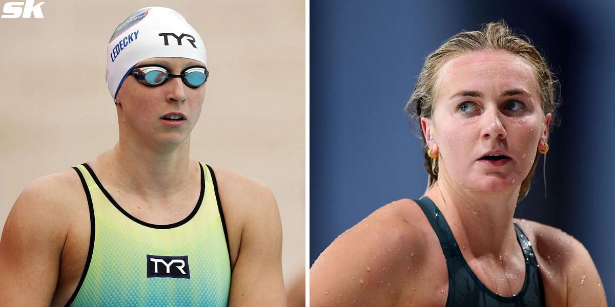 Katie Ledecky and Ariarne Titmus will feature in the highly anticipated 400m freestyle event at the Paris Olympics. PHOTO: Both from Getty Images