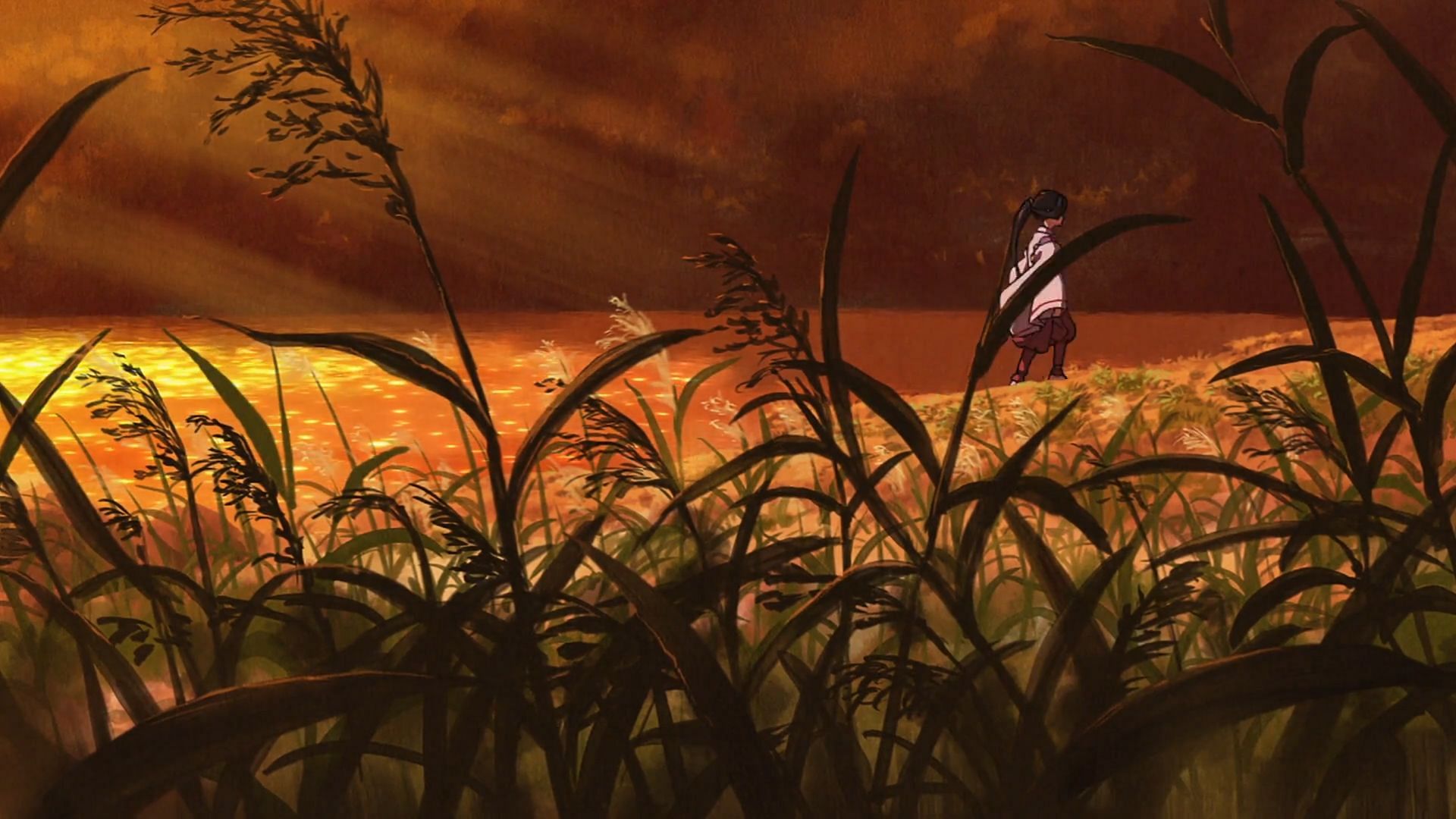 A snapshot from the latest episode of The Elusive Samurai (Image via CloverWorks Studios)