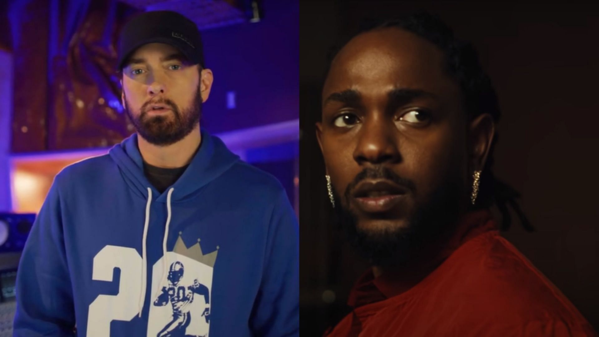 Fans debate who is better between Kendrick Lamar and Eminem following their respective music releases (Image via eminem/Instagram and Kendrick Lamar/YouTube)