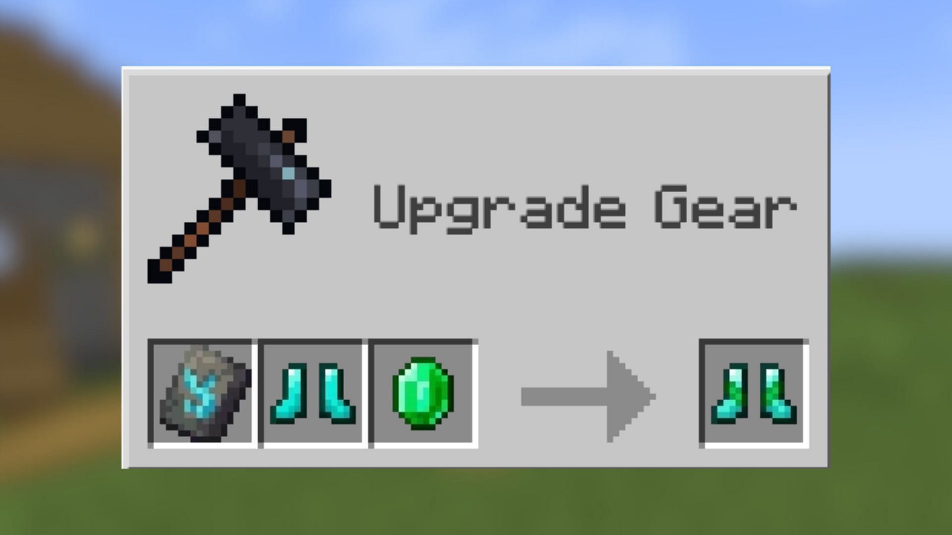 Using the smithing table in Minecraft (Image via Mojang Studios)