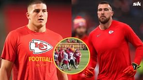 WATCH: Travis Kelce confronts George Karlaftis on field as Chiefs DE lays out Kadarius Toney