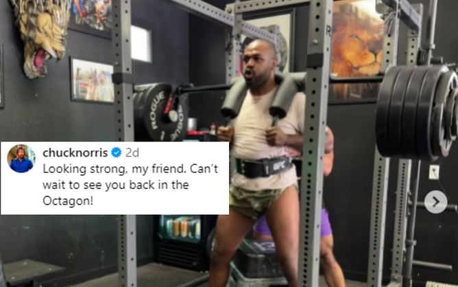 Chuck Norris reacts to video of Jon Jones squatting a staggering 525 pounds
